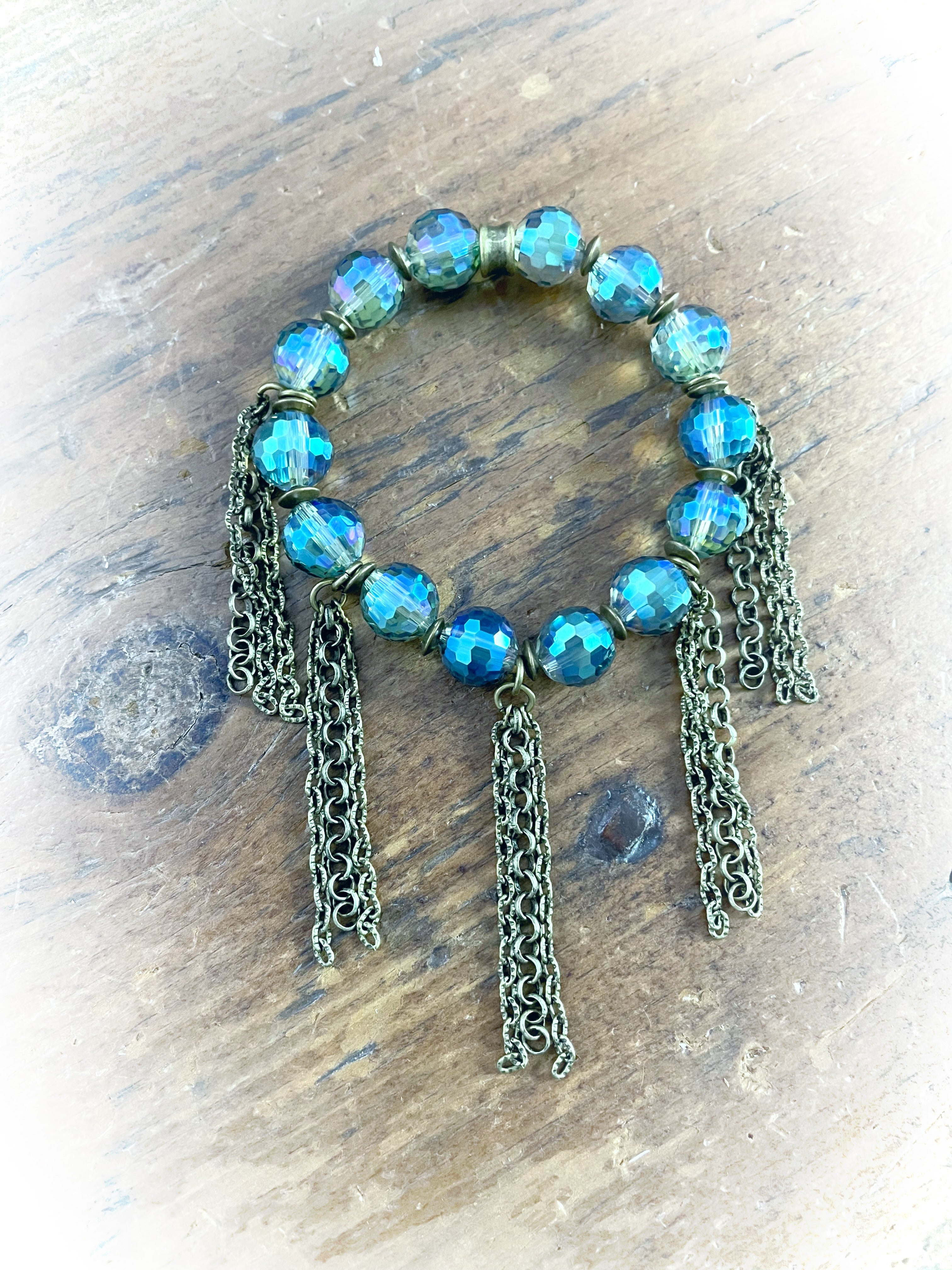 Blue green Glow Fringe