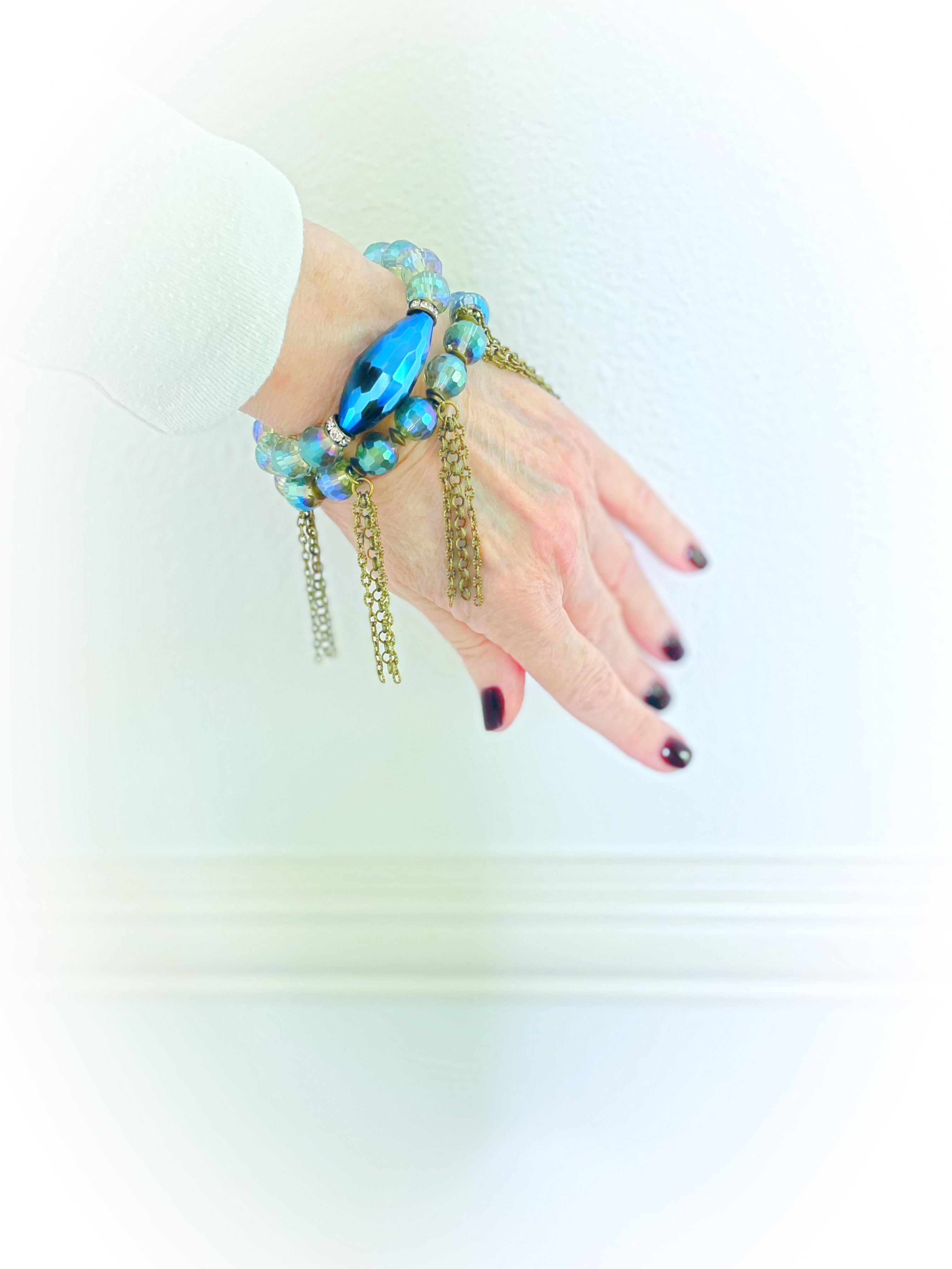 Blue green Glow Fringe