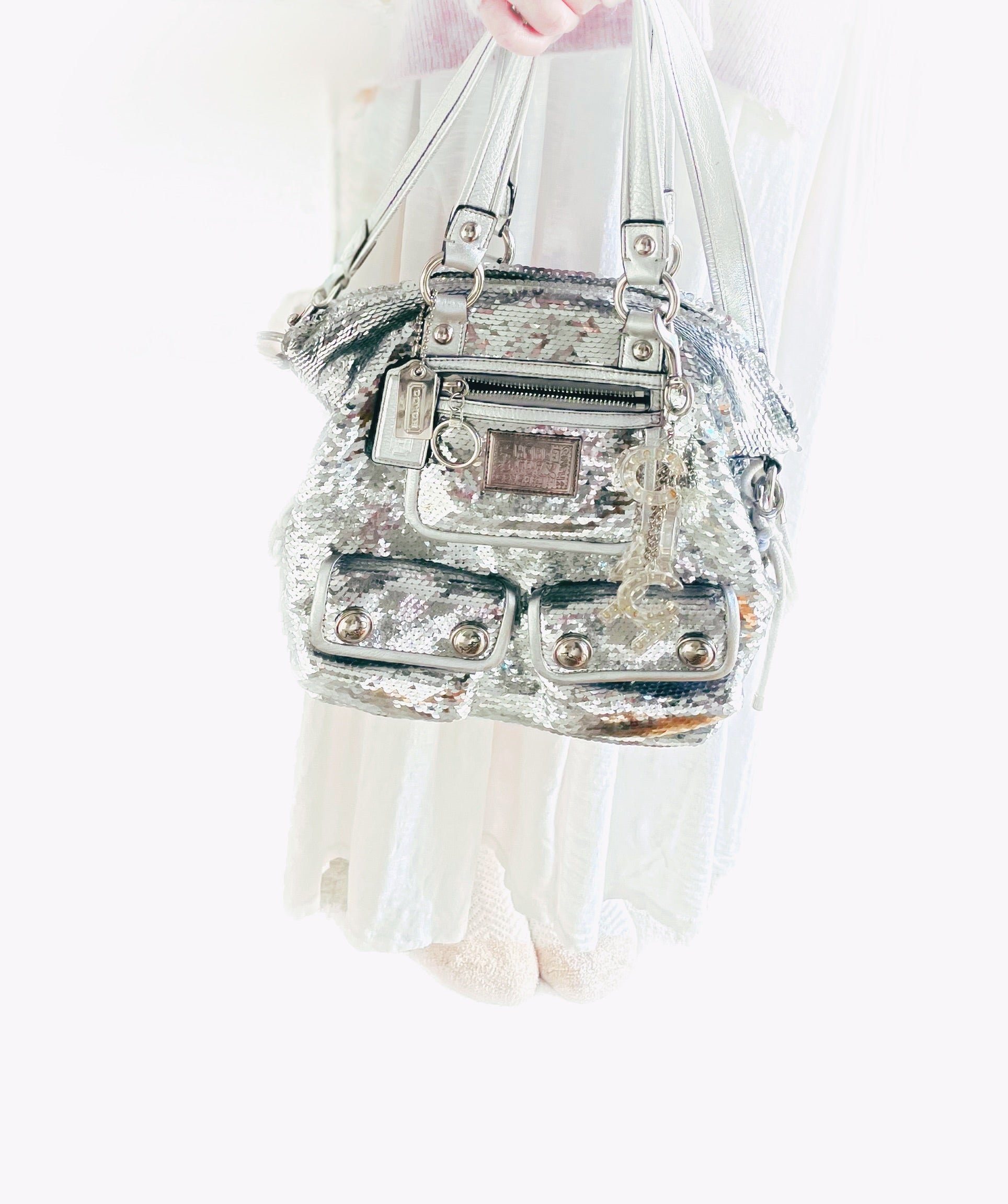 Coach Poppy Sequined Satchel