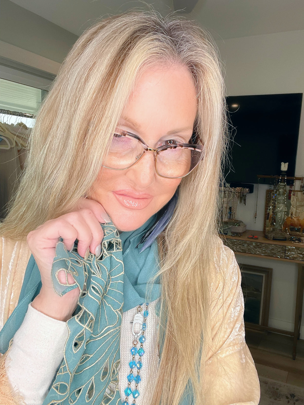 Turquoise Sea Sands Silk Wrap