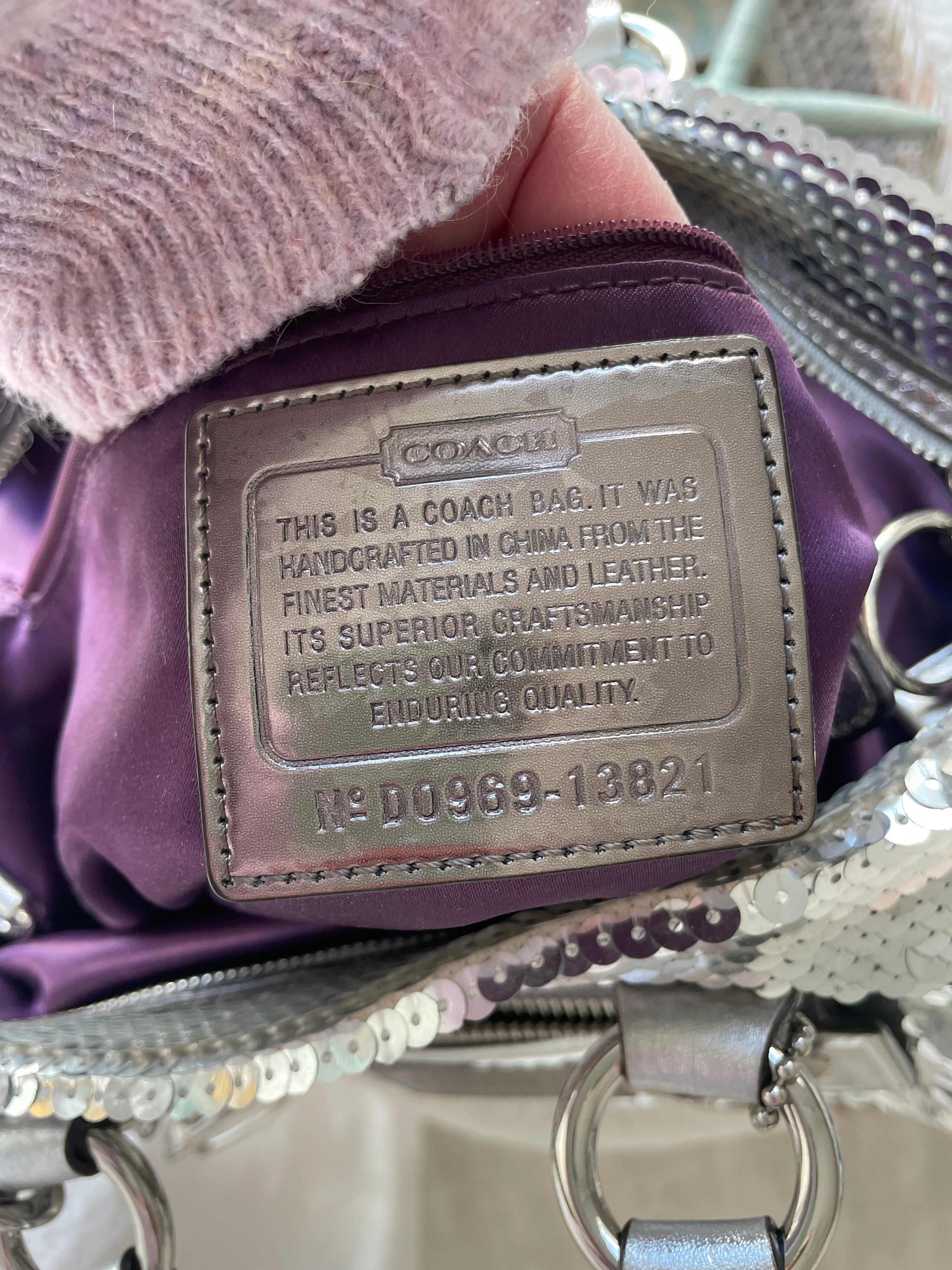 Coach Poppy Sequined Satchel