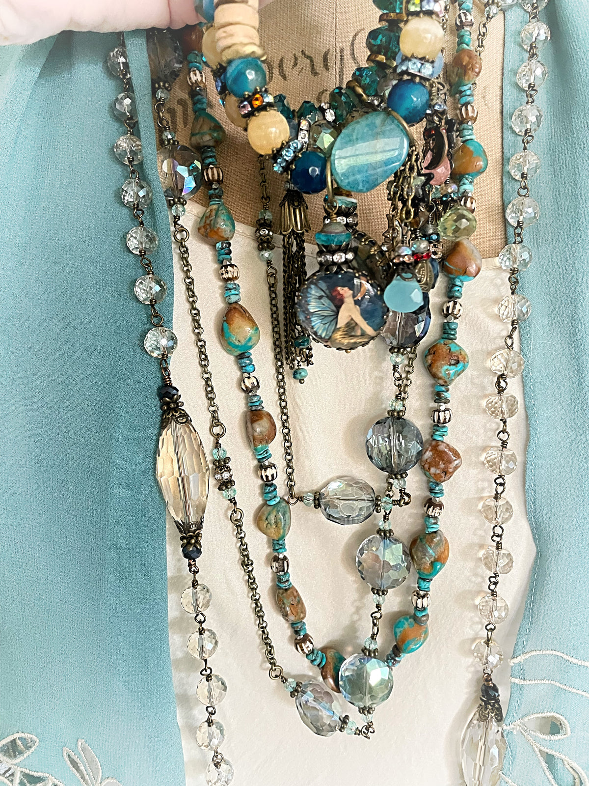 Turquoise Sea Sands Silk Wrap