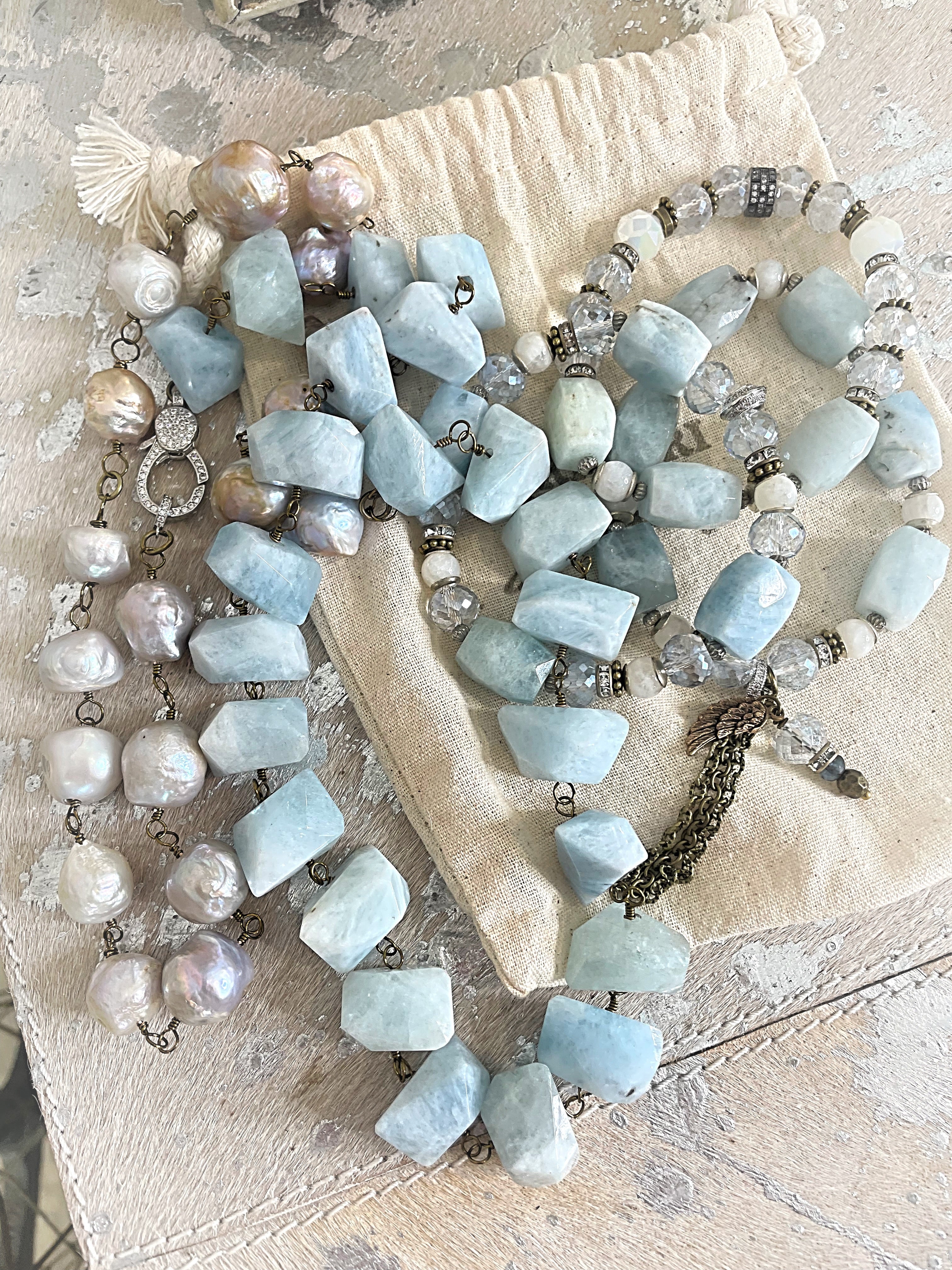 Angelic Blue And Pearls