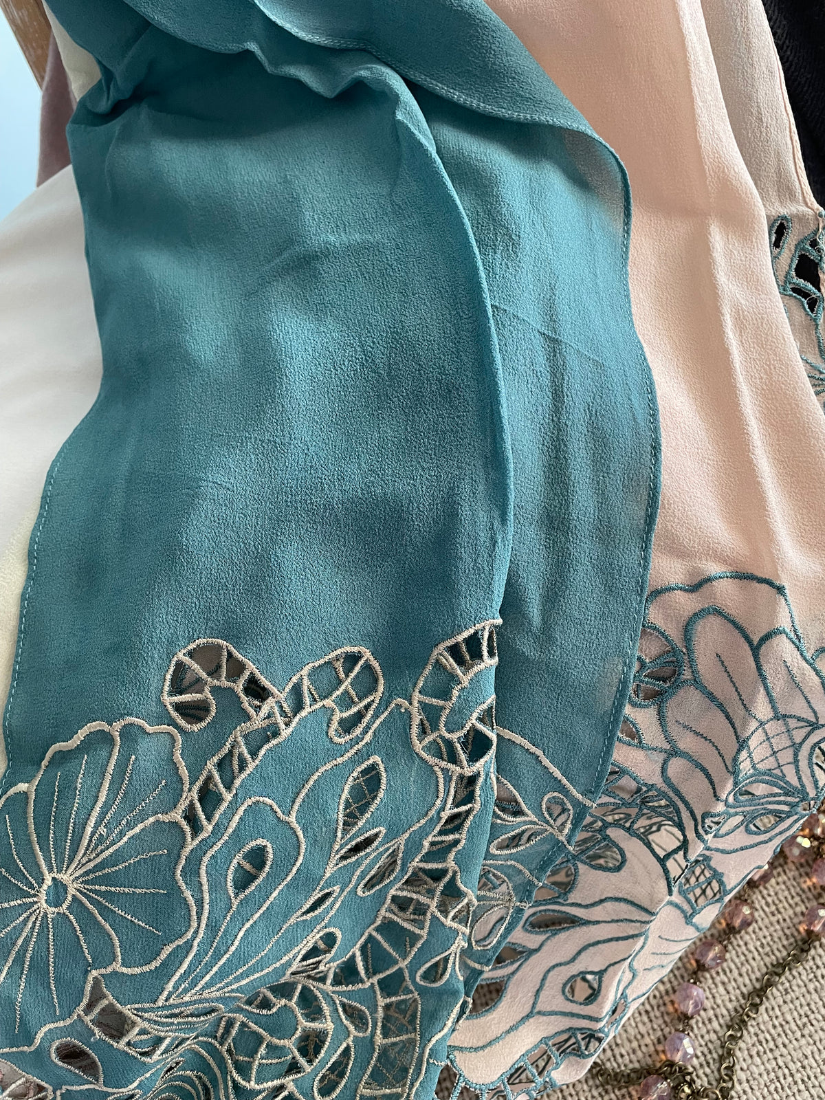 Turquoise Sea Sands Silk Wrap