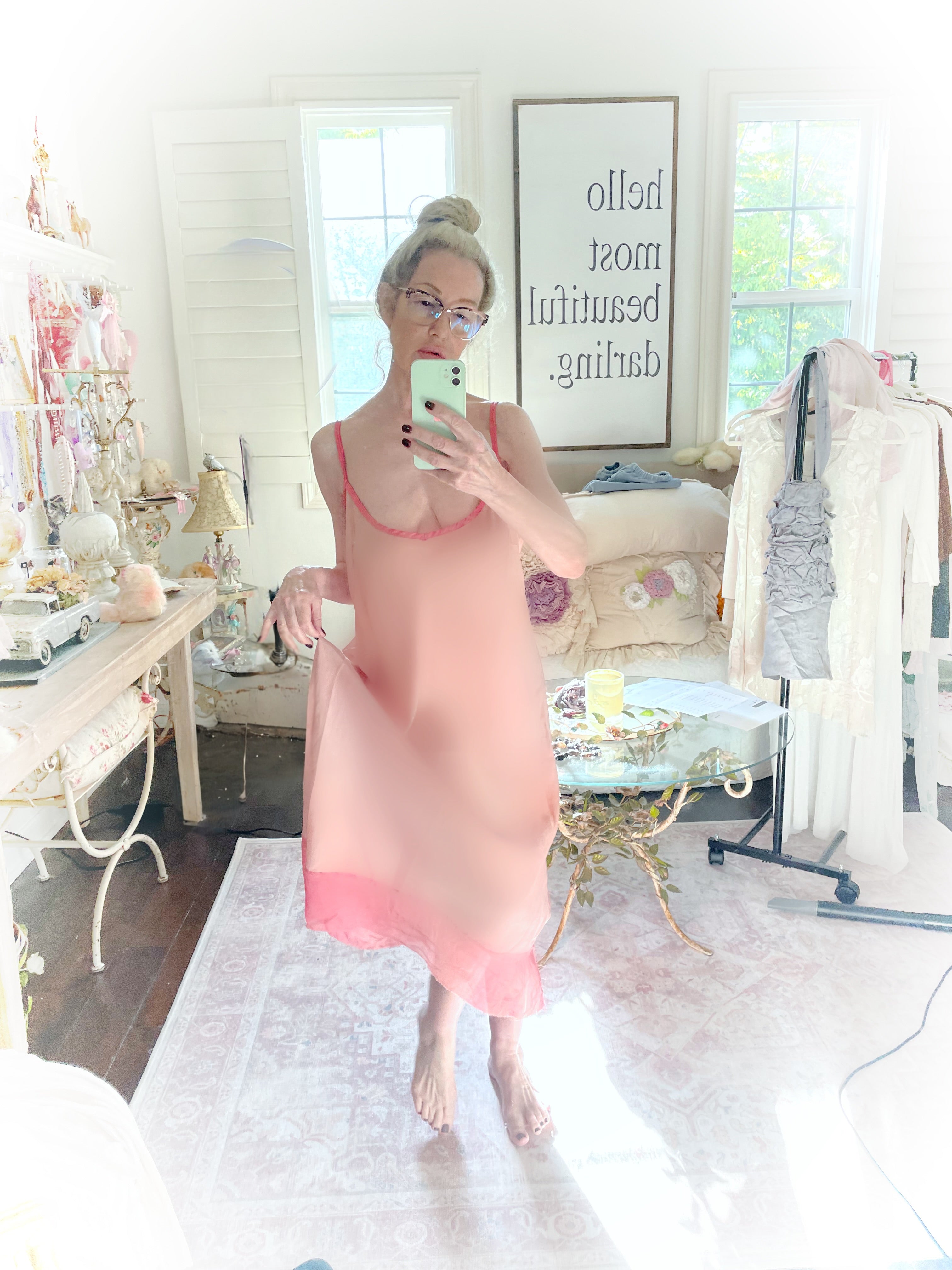 French Pink Slip Dress