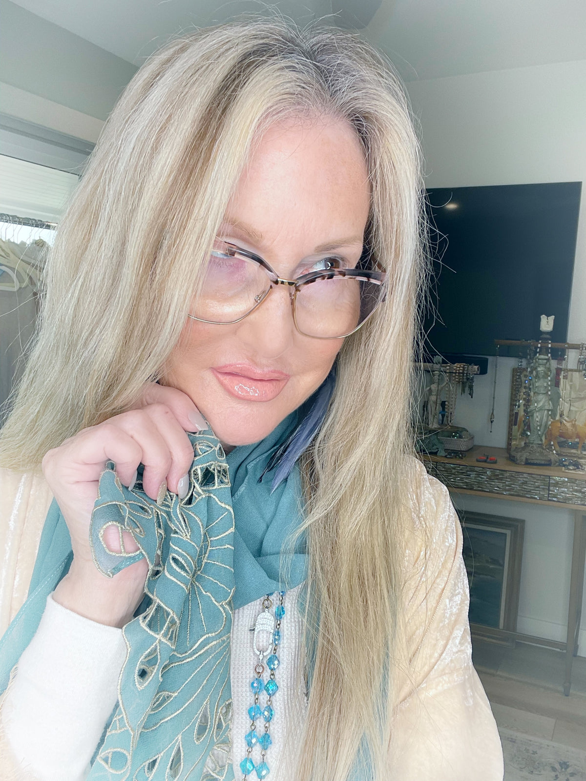Turquoise Sea Sands Silk Wrap