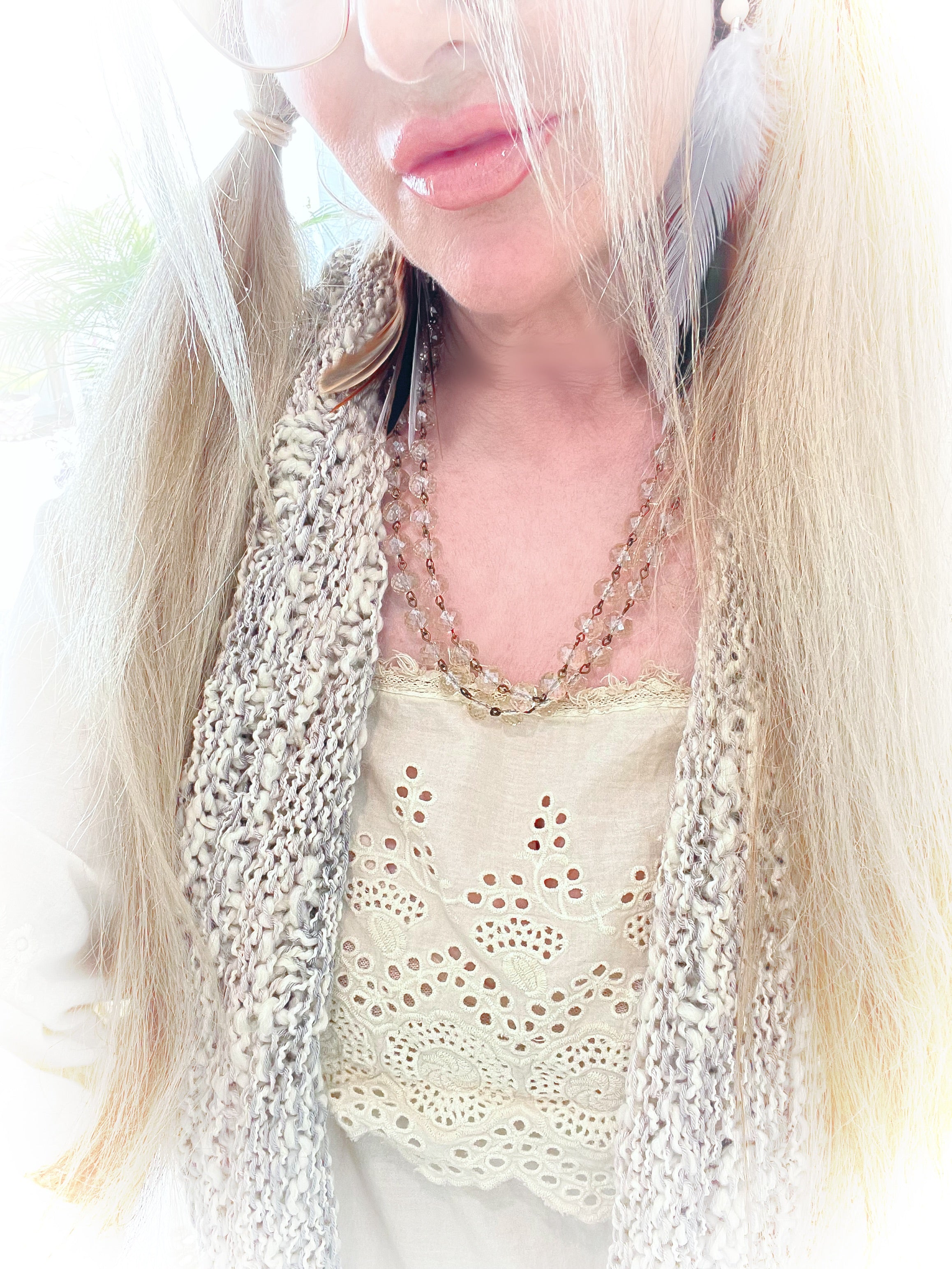 Oyster Cream Infinity Scarf