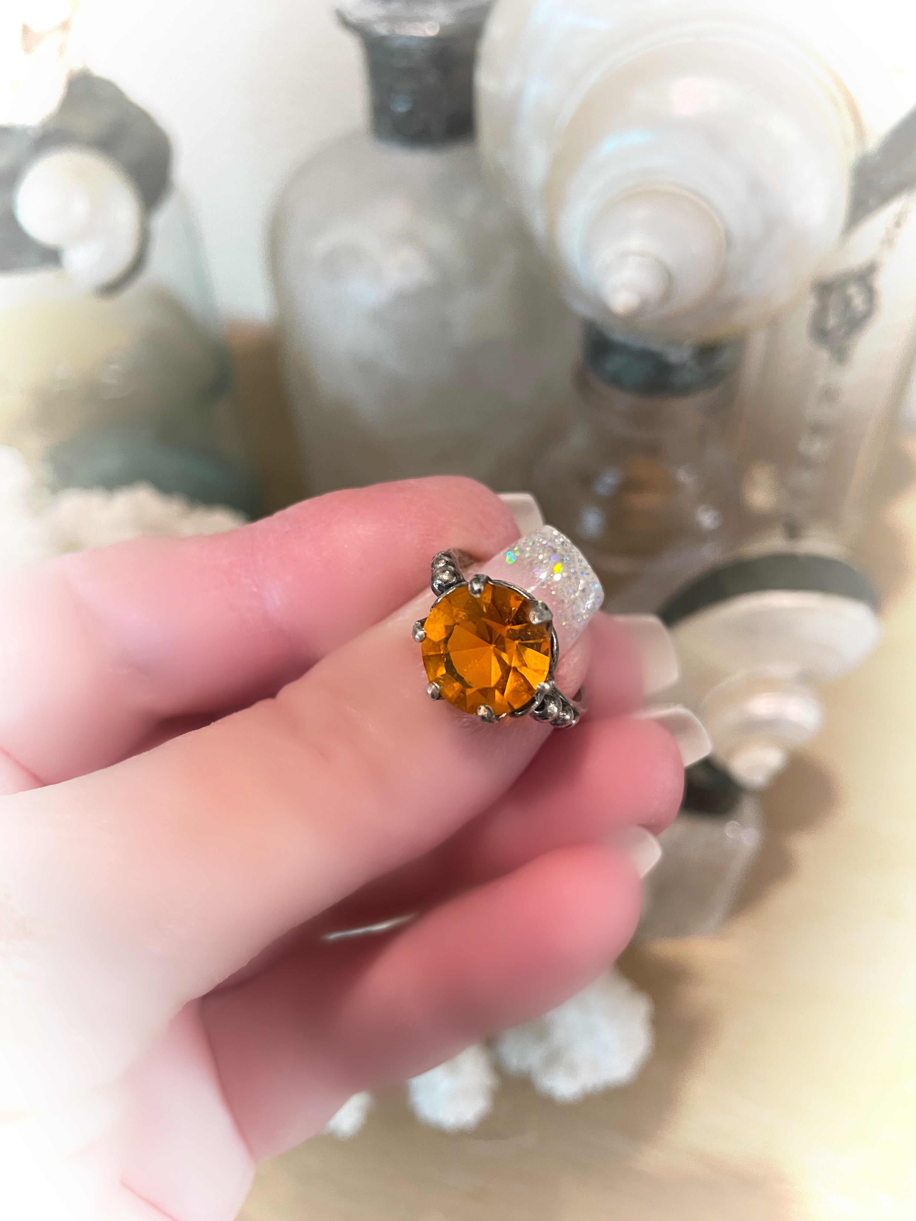 Vintage Honey Topaz Cini Ring