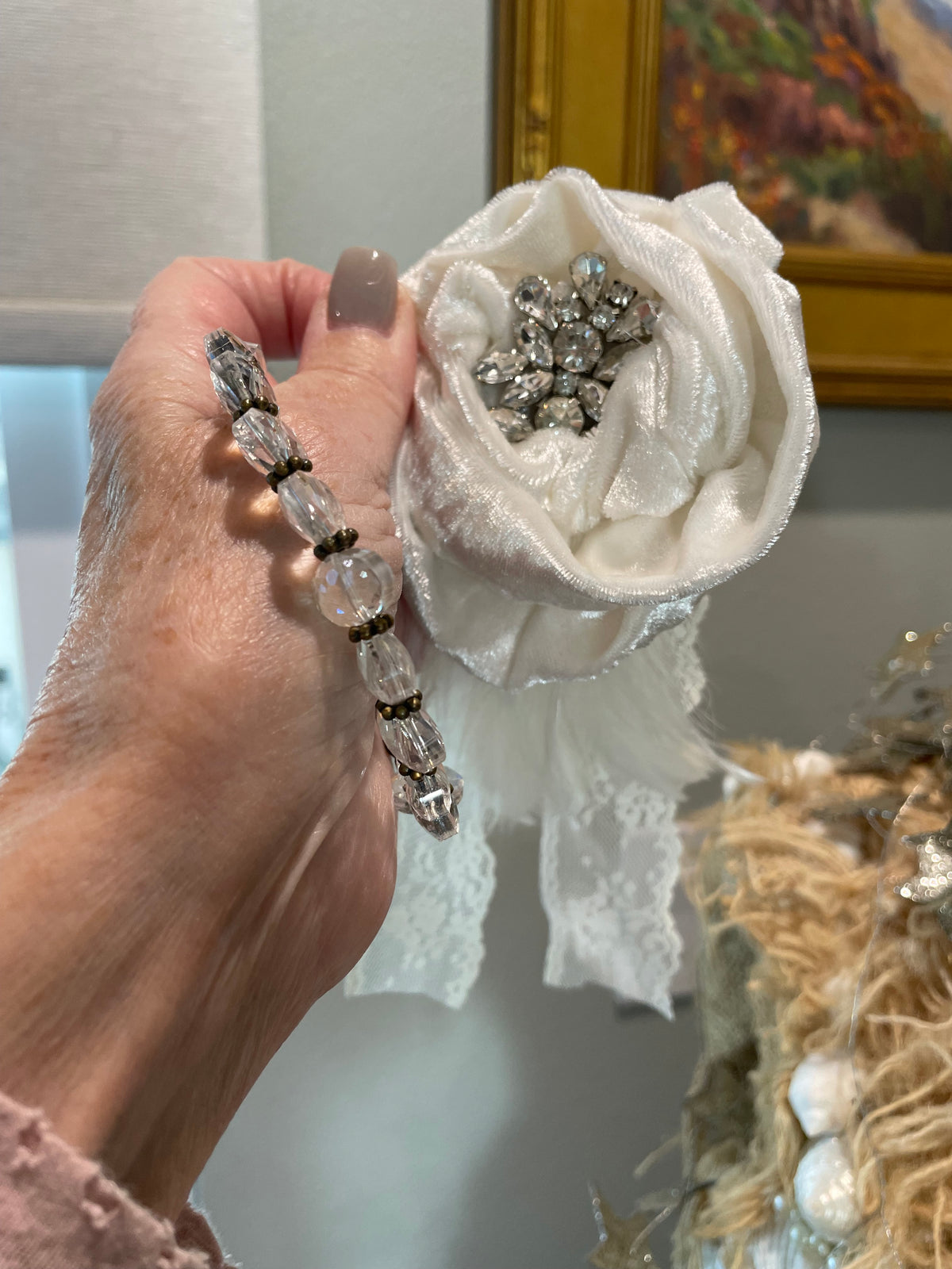 White Velvet Rose Pin