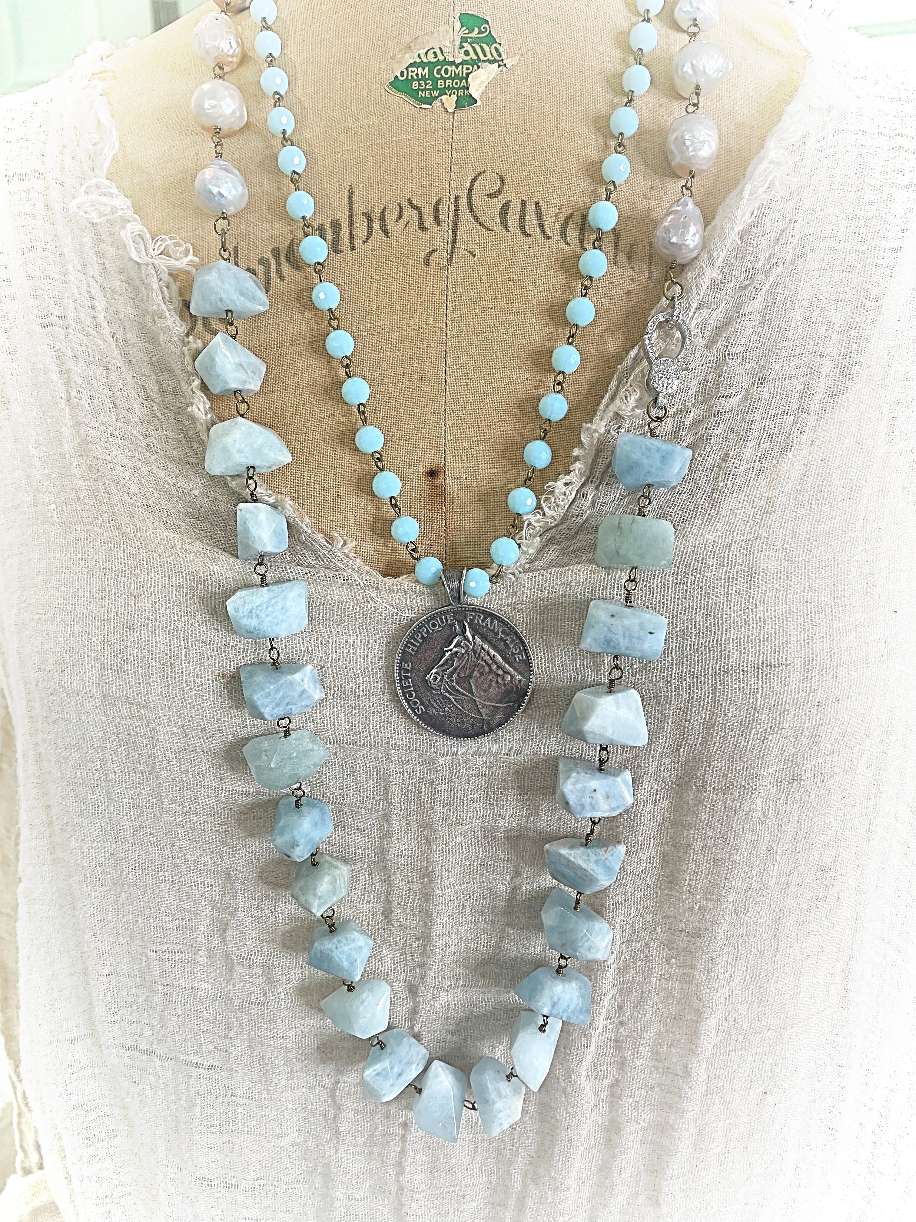 Angelic Blue And Pearls
