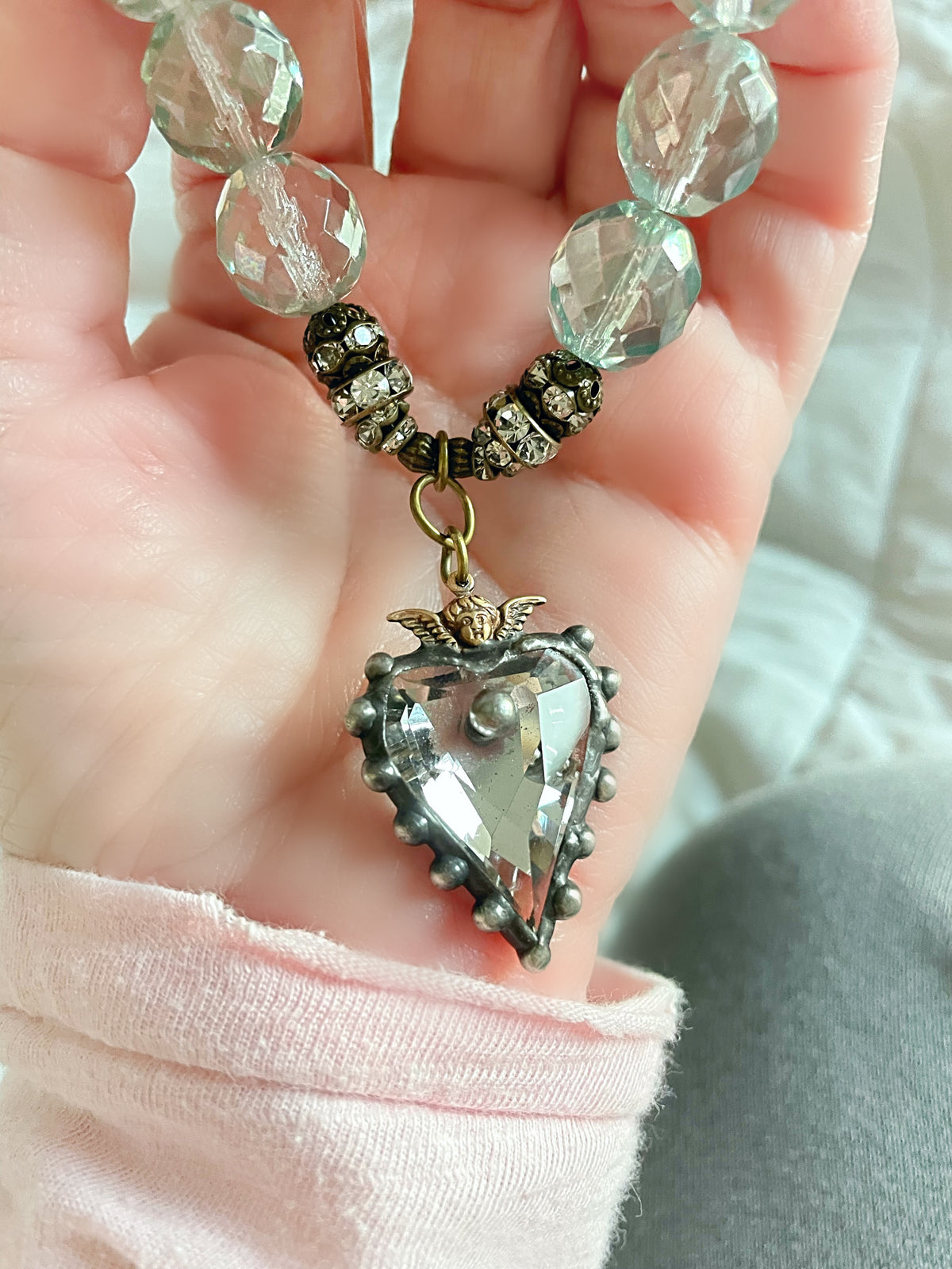 Iced Blue Cherub Heart
