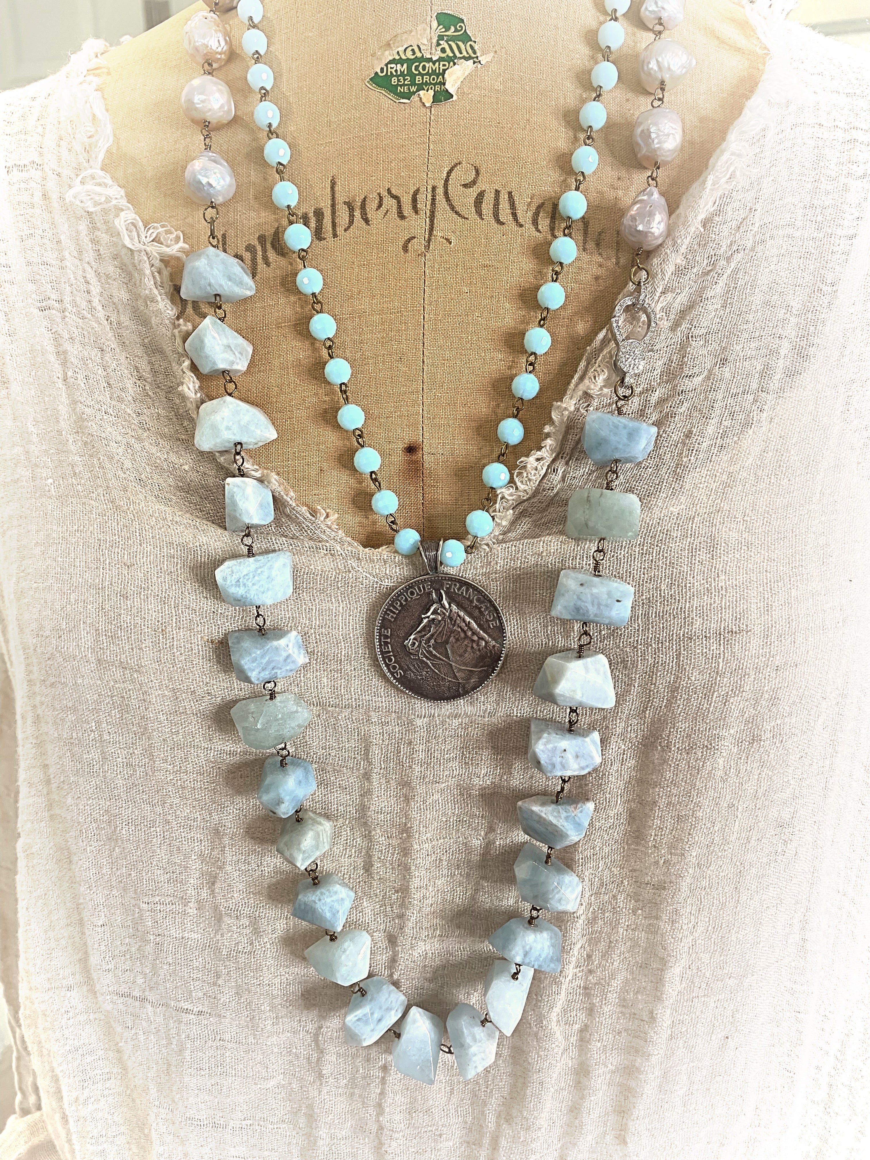 Angelic Blue And Pearls