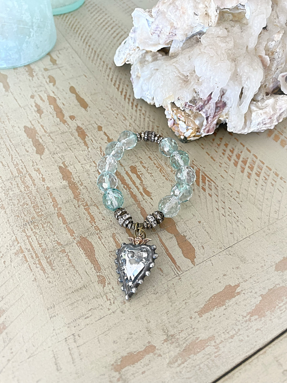 Mist Aqua Cherub Heart