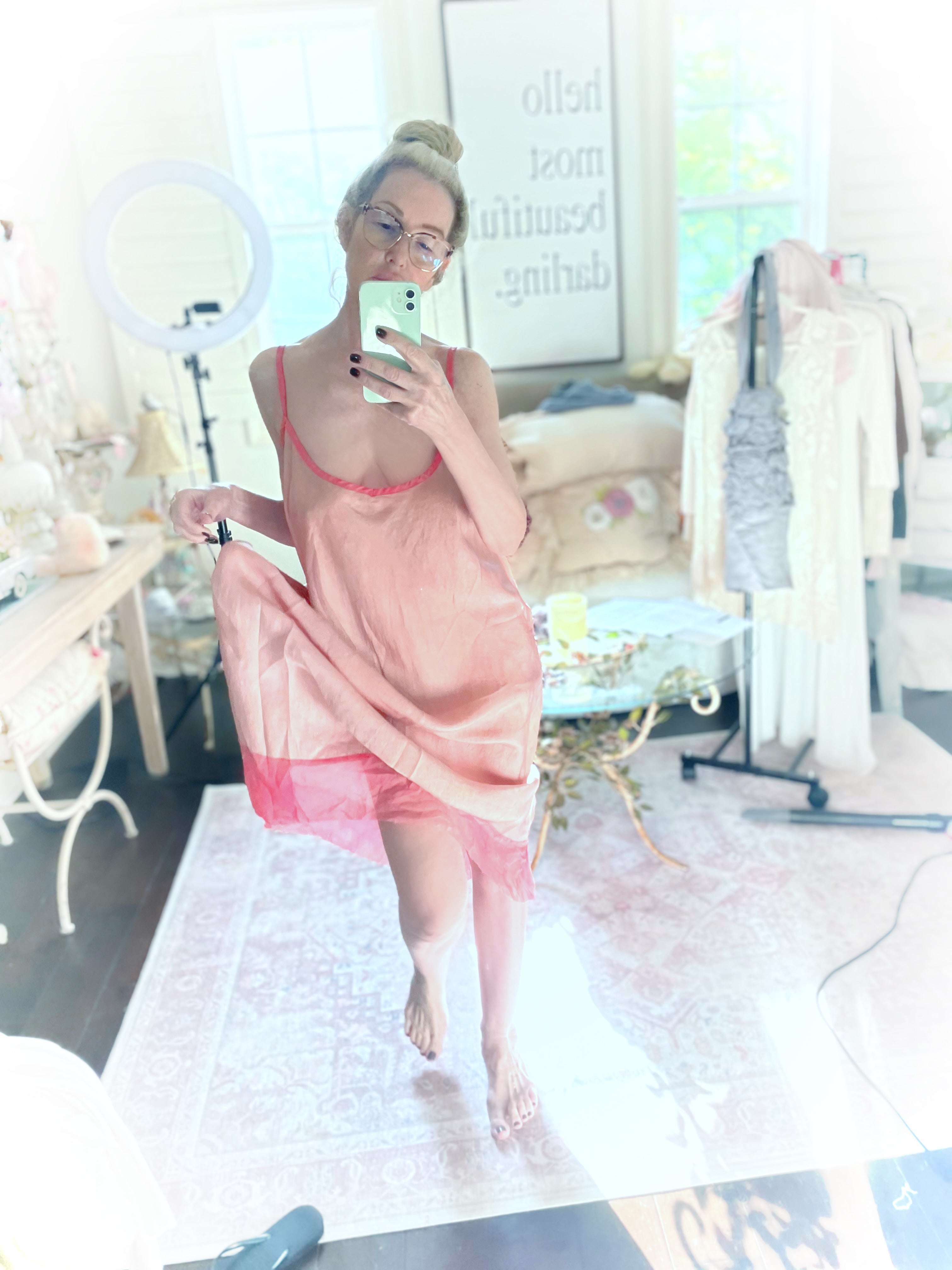 French Pink Slip Dress