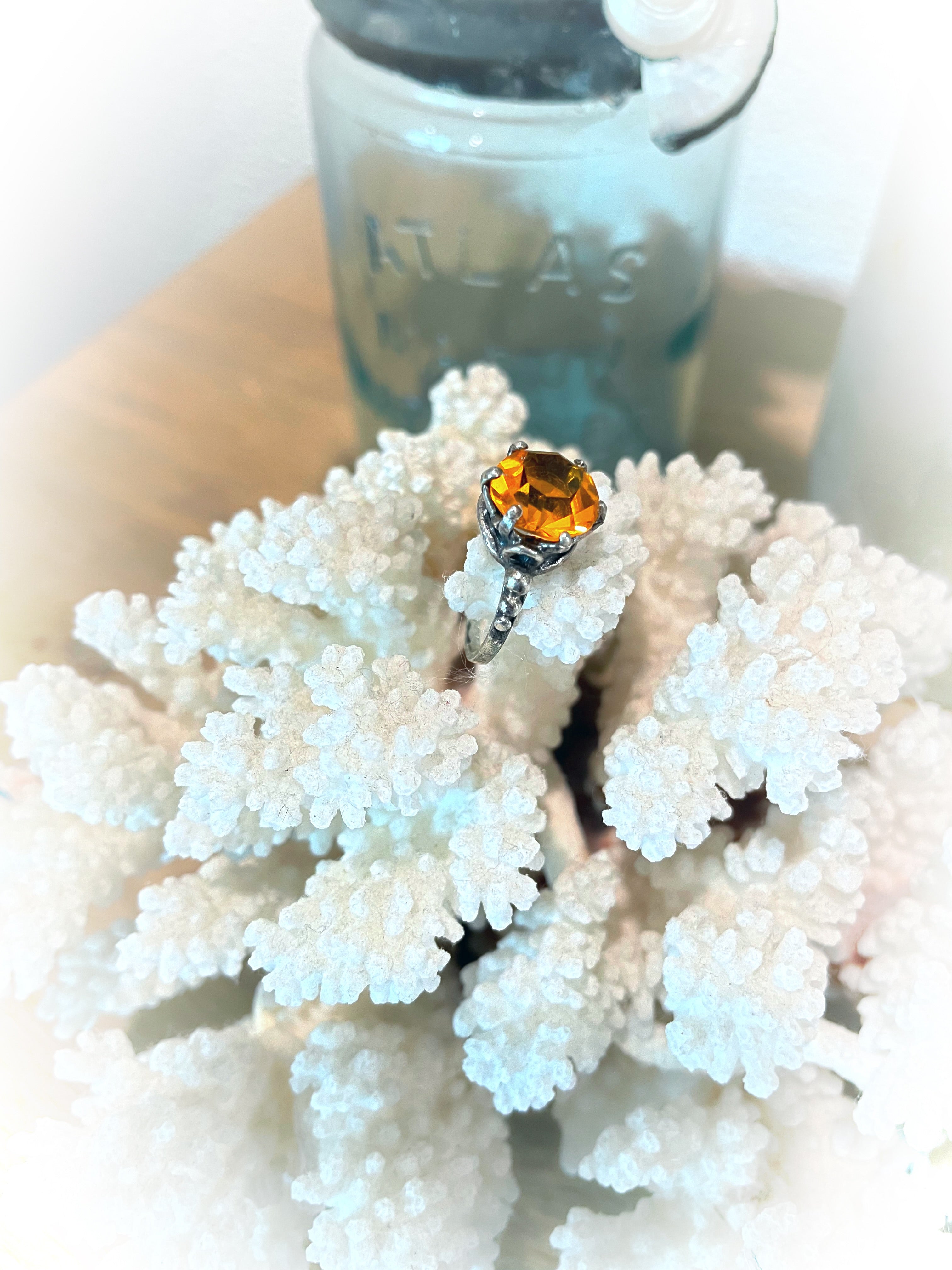 Vintage Honey Topaz Cini Ring