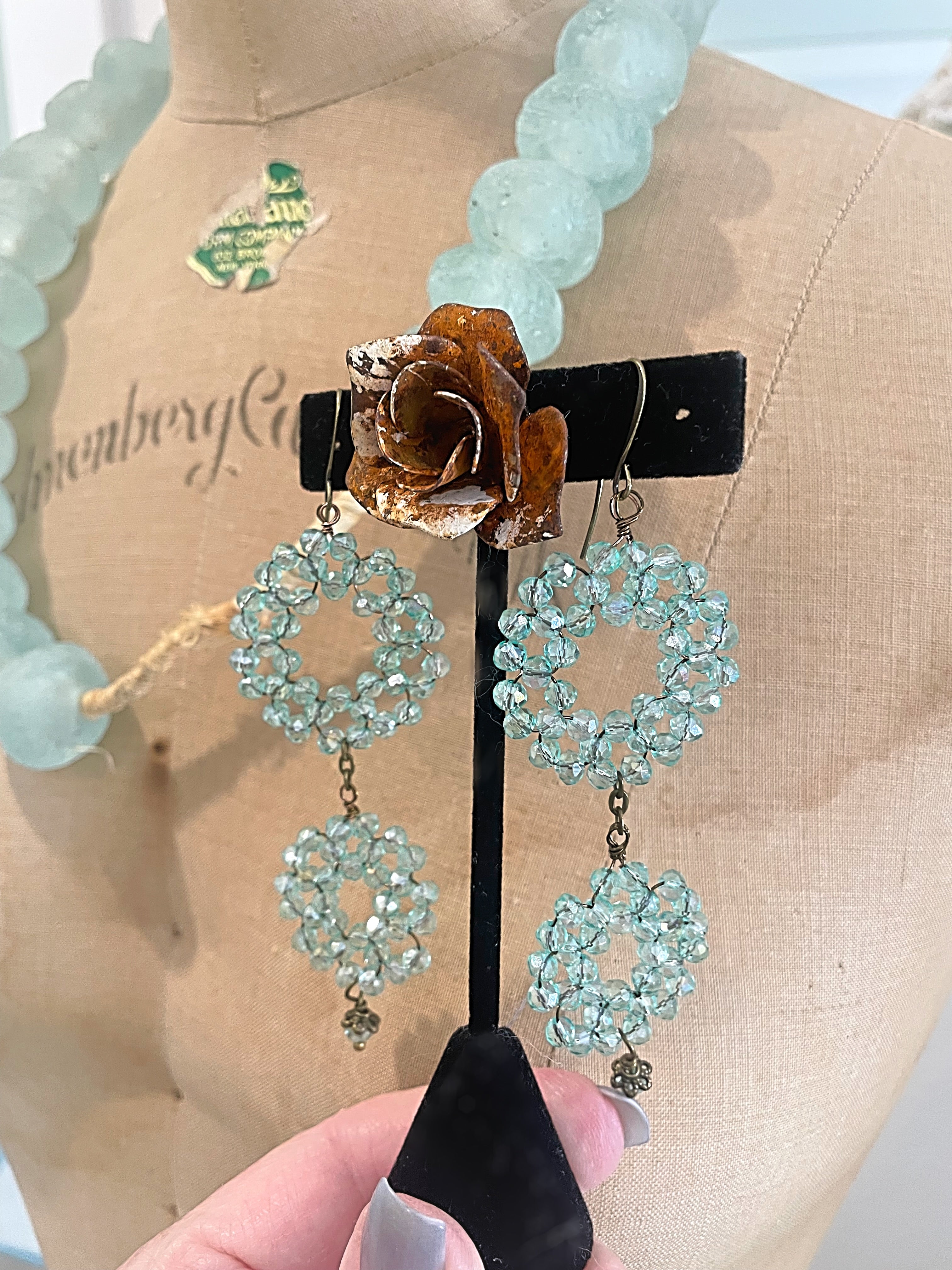 Lustrous Aqua Chandeliers