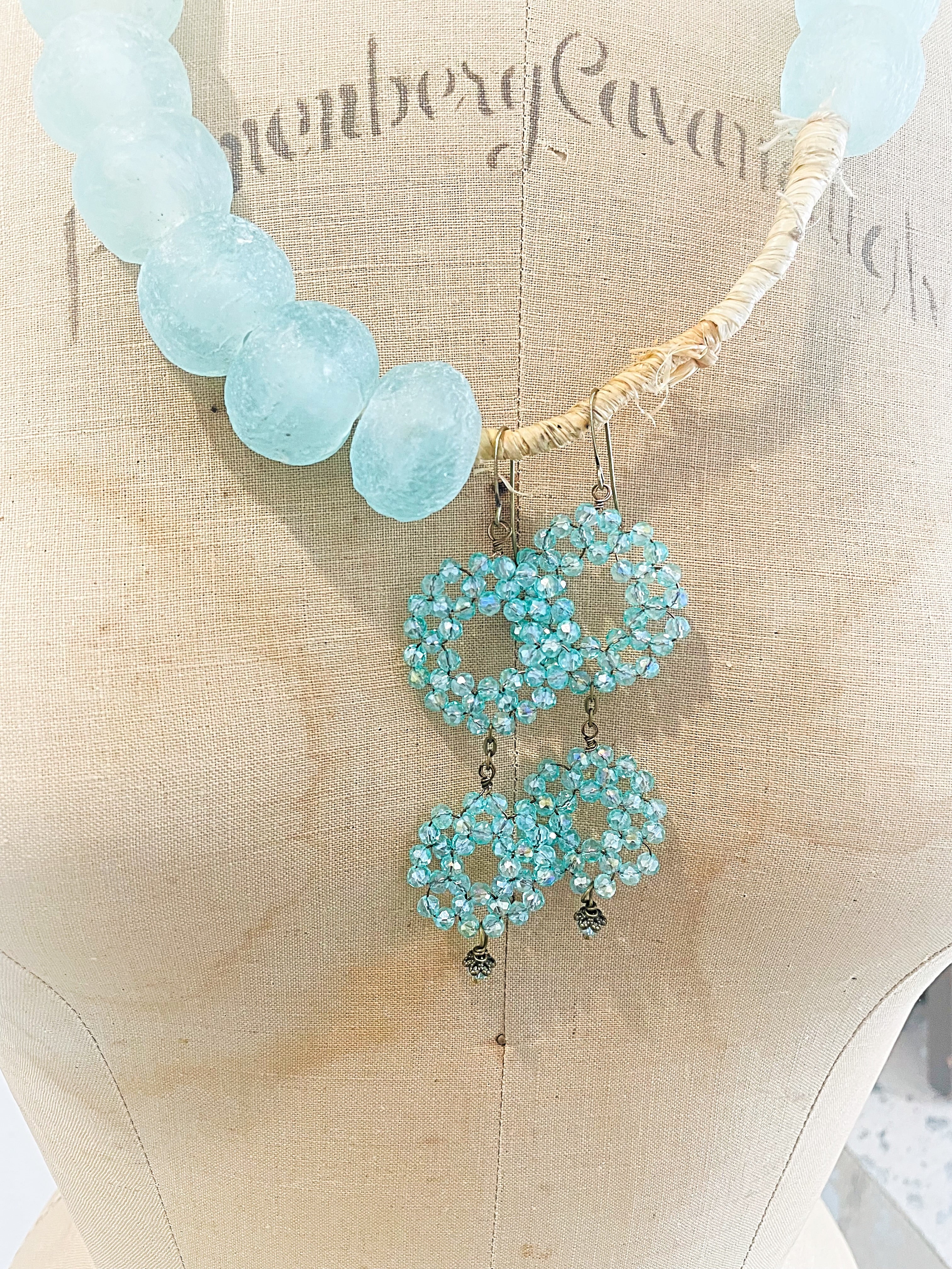 Lustrous Aqua Chandeliers
