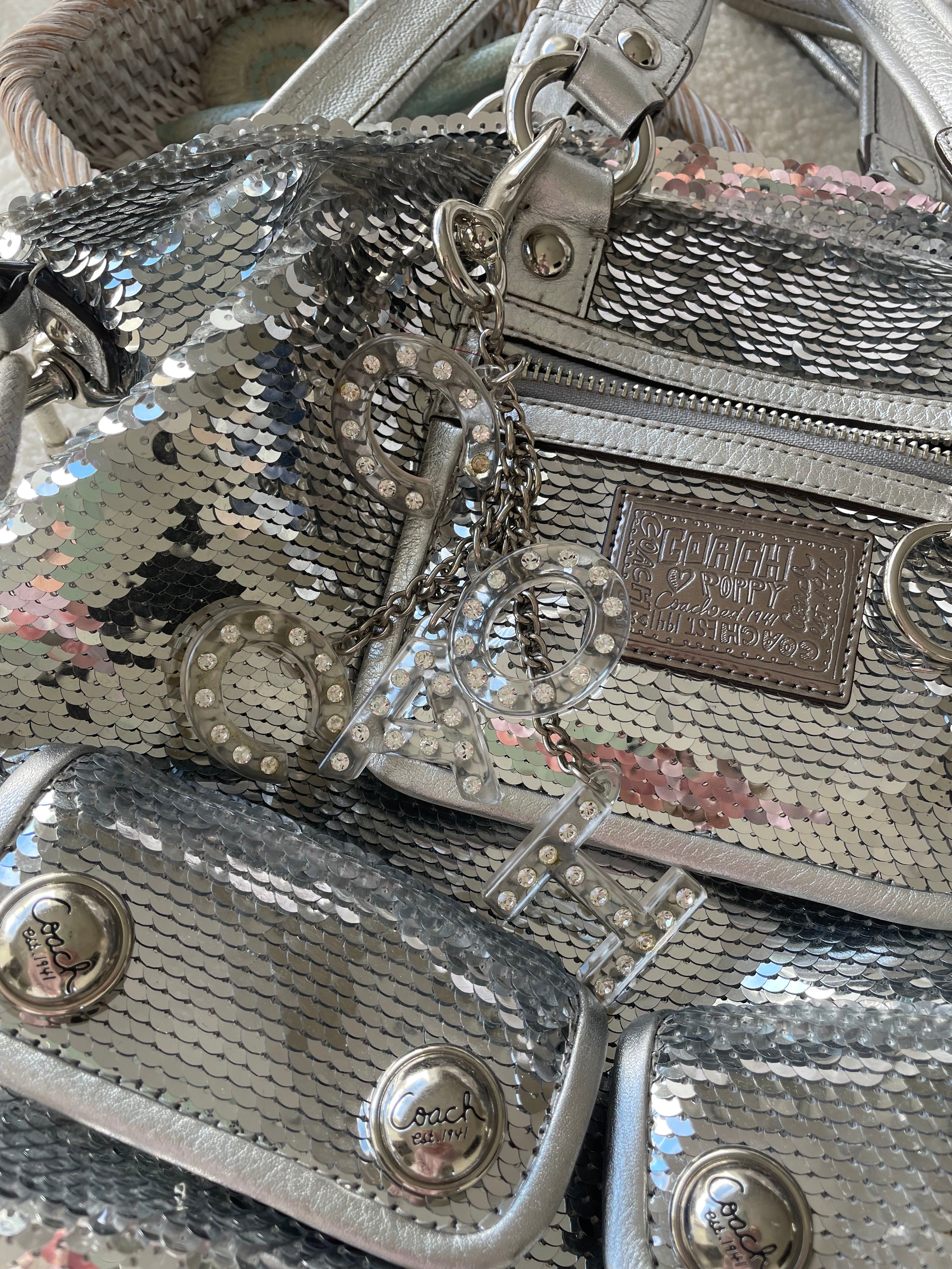 Coach Poppy Sequined Satchel